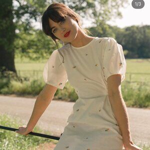 NWT Olive Clothing Midi Floral Embroidery Dress Size  M